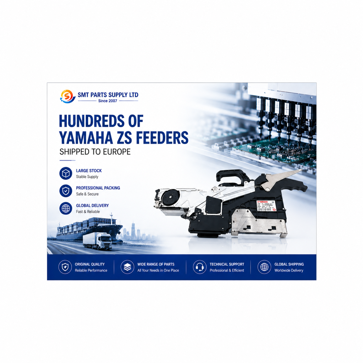 Latest company blogs about Hundreds of YAMAHA ZS Feeders Shipped to Europe by SMT PARTS SUPPLY LTD